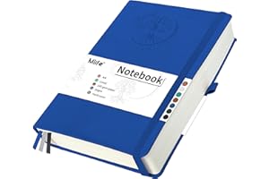 Mlife Notatnik A4 W Linie Z Motywem Drzewa Życia, 360 Stron, Papier W Linie 100 G/M2, Okładka Z Poliuretanu, Gumka, Uchwyt Na Długopis, 3 Zakładki, 21,3 X 28,1 Cm (Niebieski)