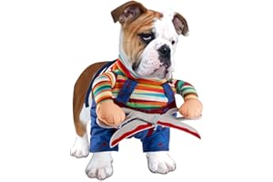 DELIFUR Kostium na Halloween dla psa śmieszne ubrania z nożyczkami zwierzę domowe okropne stroje kot cosplay garnitur dla małych i dużych psów (L)