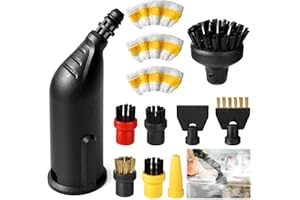 LIEBERWELL 12 Stück Dampfreiniger Zubehör für Kärcher Easyfix SC1 SC2 SC3 SC4, Rundbürste, Flachbürste, Gebogene Düse, Hand-Dampfbürste, 3 Mikrofaser-Tuch, Schaberdüse