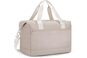 VSNOON for New Ryanair Cabin Bags 40x30x20 Underseat Foldable Travel Bag, 24L Hand Luggage Carry on Bag for Women Men, Water Resistant Weekend Holdall Bags for Wizzair Travel Gym, Khaki ﻿