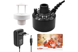 GOEDCH Nebulizzatore ad ultrasuoni: mini macchina per nebbia con 12 luci LED, Fogger atomizzatore silenzioso con luci colorate, nebulizzatore ultrasonico con paraspruzzi per fontane, stagno, bacino