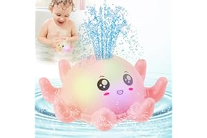 TJYAEKLTD Light Up Bath Tub Toys for Baby, Baby Bath Toys, Octopus Automatic Induction Spray Water Toy Sensory Toys for Toddlers 0 1 2 3 Year Old