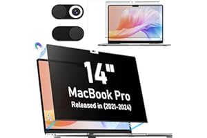 poidowis Filtre de Confidentialité Magnétique pour MacBook Pro 14 Pouces(2021-2025, M1-M5) - Protection Anti-Espion & Anti-Lumière Bleue, Amovible Filtre écran Premium pour Macbook Pro 14.2 Pouces