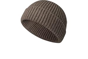Wioklwe Beanie Hat Men - Fisherman Beanie Trawler Beanie Knitted Cuffed Winter Warm Hat Skullcap Gifts for Men UK