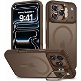 Babilden iPhone 17 Pro Max i&ccedil;in Kılıf Kamera Korumalı Magsafe Wireless Şarj &Ouml;zellikli Mat Şeffaf Standlı Lens Hediyeli Titany