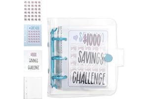 Tunknew $1000 Mini Savings Challenge Binder, Save $1000 Budget Book Mini 25 Envelope Challenge Binder Money Saving Wallet Challenge Binder Money Saving