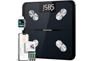 Etekcity Scales for Body Weight, 0.05lb Bathroom Digital Weighing Scales for BMI, Fat, Muscle Mass, Smart Body Composition Monitor with App& Bluetooth, 400lb/180kg