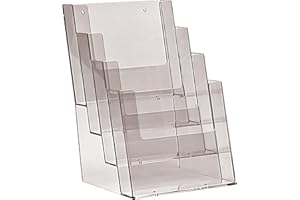 Taymar Broschürenständer mit vier Fächern für Prospekte und Broschüren in Größe A5 1 Stück