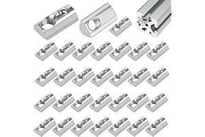ATSGJLZN 50 Stück Nutensteine M6 mit Kugel, T-Nut-Muttern Hohe Härte Europäischen Standard Serie 30 für Schlitz Aluprofil-Zubehör Aluminiumprofil Kohlenstoffstahl Schiebe