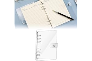 HELWEET Segregator budżetowy A5, segregatory pierścieniowe A5, okładka do notatnika z 6 pierścieniami, przezroczysta, 6 otworów (tylko obudowa, a nie rdzeń wewnętrzny)