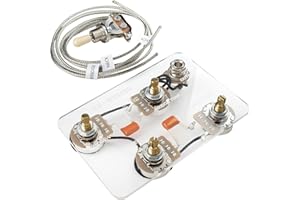 Musiclily Pro LP STD Vintage 50s Kit di Cablaggio Precablato Completo Selettore Toggle Switch 3 Posizioni Potenziometri 500k e Jack per Chitarra Elettrica tipo Epiphone LP