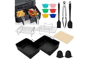 LUCKNIGHT Akcesoria do frytkownicy na gorące powietrze, Dual Zone, akcesoria do frytkownicy na gorące powietrze, akcesoria do Ninja Foodi AF300eu, AF400eu, multicooker do frytkownicy na gorące