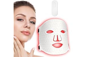 AIGCCC LED Face Light Therapy Mask 660nm Red Light and 850nm Near Infrared Face Light, 3 in 1 Chip Redlight Lamp at Home and Travel (Beige)