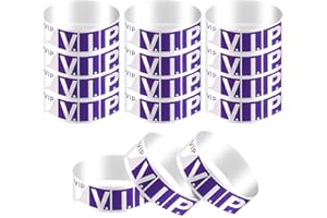 KINBOM 300pcs Paper Wristbands for Events, Identification Wristbands Lightweight VIP Paper Adhesive Bracelets for Events Concerts Clubs Festivals(Purple)