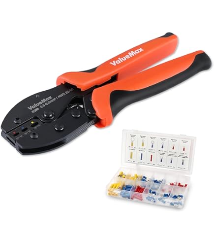 Glarks 486Pcs Wire Crimper Tool Kit - SN-28B Ratchet Crimper With Dupont Connectors AWG28-18