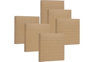Simpolor Haftnotiz (6 Stück), Super Sticky Notes 7,5x7,5 cm, Selbstklebende Blöcke für Notizen, To-do-Listen und Erinnerungen, einfach zu posten für Zuhause, Büro, Notebook (Braun)