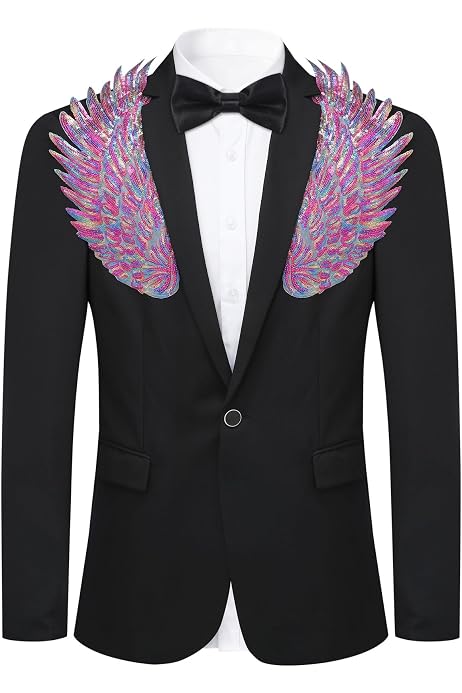 Glitzer Sakko Herren – Karneval, Fasching, 80er Party, Regular Fit, Mit Stickereien, Für Kostüm Oder Stylischen Abend