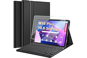Nanhent Clavier Coque pour Lenovo Tab M10 Plus 3ème Génération 10.6 Pouces 2022 (TB125/TB128), Amovible Clavier AZERTY sans Fil Bluetooth, Étui Housse avec Protection écran (M10 Plus 3rd Gen 10.6)