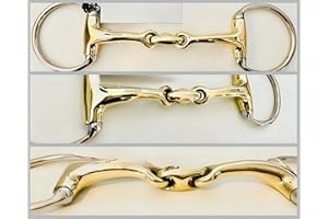 UKSALES25 EggButt Snaffle Bit Curved MP Double Jointed with Lozenge (5.5")