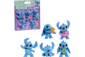 Just Play Coffre de 5 Figurines Stitch de Disney, Figurines à Collectionner de 5,7 cm de Haut, Figurines Bleues, Extra-terrestre, Jouets pour Enfants de 3 Ans et Plus