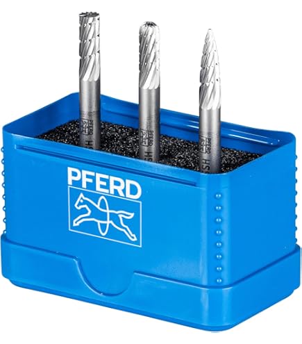 Produktbild von PFERD HM-Frässtift-Set 3-teilig – Zahnung 3 PLUS, Schaft-Ø 3 Mm, Für Stahl, INOX & Gusseisen