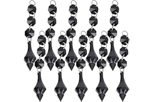 SANTING Kronleuchter Kristall Anhänger, 10Pcs Acryl Kristall Prisma Kronleuchter Sonnenfänger 10cm mit kristallähnlichen Perlen DIY Lampe Dekoration für Kronleuchtern, Fenstern, Babyzimmern, Weihnachtsbäumen