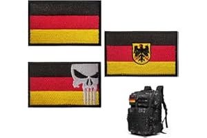 YINGMENGZHIGE 3 Stück Deutschland Patch,Deutsch Flaggen Patches,Germany Flag Patch Klett mit Gestickt Abzeichen für Taktische Militär Kleidung,Baseballkappe,Weste,Rucksack,Uniform,Hundegeschirr Militär Taktisch