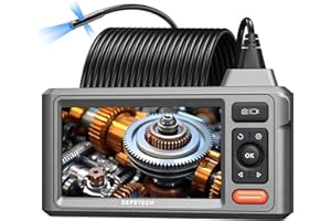 DEPSTECH Endoscopio Digitale 7mm 1080P HD, 4,3 pollici Schermo IPS Sonda Telecamera, Telecamera Endoscopica Impermeabile IP67 con 6 Luci LED, Telecamera Ispezione Tubi con Cavo Semirigido - 3.5M