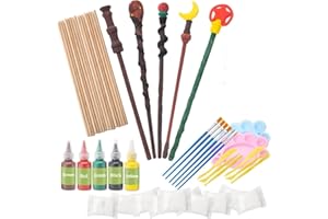 COL-PARY Wizard Wand Making Set, DIY Craft Painting Set, DIY Craft Set for Students, Children, Birthday Party, Gift, Wand Making, Cosplay, Masquerade, Halloween Decoration, 51 Pieces