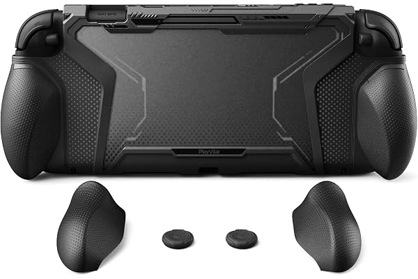 playvital Funda Protectora con Agarre Intercambiable para Nintendo Switch 2 | Carcasa TPU Flexible, Compatible con Dock, Antideslizante y Antigolpes, con Tapas para Joysticks, Serie BEYOND-GRIP, Negro