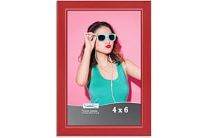 Icona Bay - 10x15 cm Red Picture Frame - Coloured Solid Wood Scandinavian Style Frame for Photo - Pizzazz Collection.