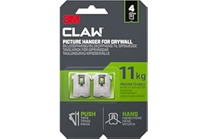 3M Claw Lot de 4 crochets muraux pour suspendre des tableaux en plâtre - Peut supporter jusqu'à 11 kg - Idéal pour les articles lourds