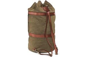 DRAKENSBERG Torba marynarska - duża torba marynarska i plecak w stylu vintage, ręcznie wykonana z najwyższej jakości płótna i skóry 60 l, Oliwkowo-zielony, L, Torba morska