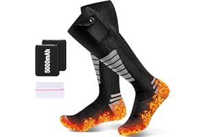 Heated Socks, Brenth 5000mAh Rechargeable Heated Socks for Men Women, Battery Operated Socks, Electric Socks Foot Warmer with 4 Heating Levels for Skiing,Walking,Cycling,Fishing,Hiking,Camping,Outdoor