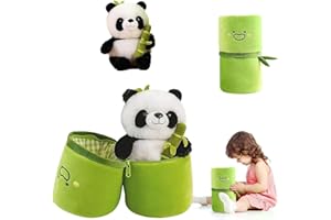 seOSTO Bamboo Tube Panda Plush Toy Panda Bear Cuddly Toy Plush Interactive Toy Teddy for Year Old Boys Girls Birthday Gifts