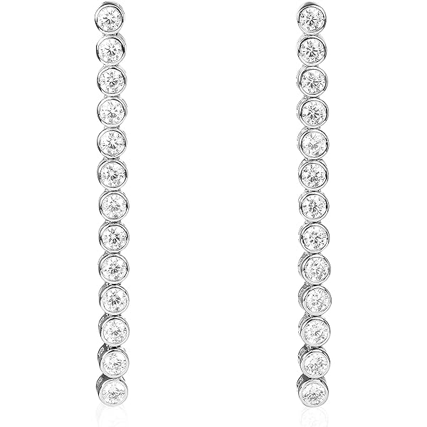LILLY MARIE Orecchini A Perno In Argento 925 Con Cristalli Brillanti - 20x4 Mm - Gioielli Donna Made In EU