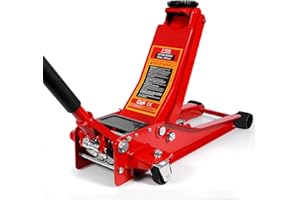 HYCHIKA BETTER TOOLS FOR BETTER LIFE HYCHIKA Steel Racing Trolley Jack, with Dual Piston Quick Lift Pump, 3 Ton (6,600 lb) Capacity, Lifting Range 3-18.3 inch