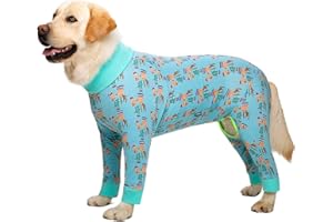 NOTHER Hundekleidung, schöner, elastischer Hunde-Pyjama, Schlafkleidung, Anti-Haar, staubdicht, vierbeinig, Kleidung für mittelgroße Hunde, große Hunde (38, grün)