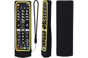 YIBICHIN Funda Protectora de Silicona para LG Mando a Distancia, AKB75095308 AKB74915324 AKB75095307 AKB73715601, Funda Mando para LG, Antideslizante, A Prueba de Golpes, Lavable (Negro+ Amarillo)