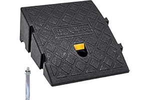 OUKMAO Kerb Ramps,Portable Lightweight Curb Ramp Driveway,Threshold Ramps,for Driveway,Sidewalk,Car,Scooter,Set of with 1 Expansion Bolts. (13cm(H) x 1PCS)