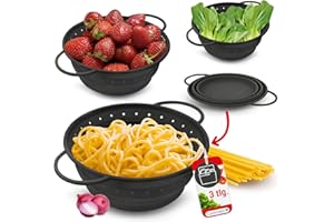 Coolinato Foldable Silicone Strainer Space Saving, Easy to Clean and Suitable for the Dishwasher