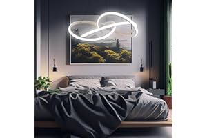Arcadia Lampadario Led Soffitto a Sospensione Moderno con Luce Calda e Fredda Dimmerabile, Telecomando e App per Cellulare - Lampadario Camera da Letto, Soggiorno, Cucina e Cameretta - 4100 LM 50 Cm