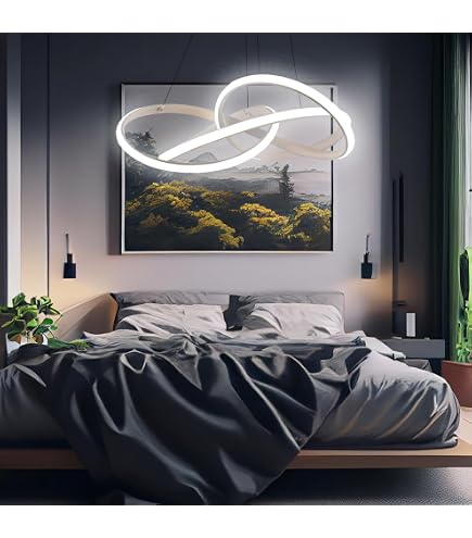 Lampadario A Sospensione 3 Cerchi LED 68W Con Telecomando: Luce Regolabile (calda/fredda) E Design Moderno