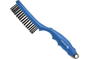 HÖGERT TECHNIK Brosse métallique à 4 rangées de fils métalliques 250 mm Poignée ergonomique Brosse métallique pour enlever la rouille, nettoyage et soudure