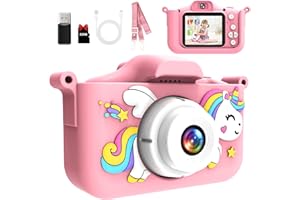 MYSTILUCK Appareil Photo Enfants, Caméra Numérique HD 1080P avec Écran 2,0" & Carte 32 Go, Jouet Appareil Photo pour Garçons & Filles, Enfants 3-12 Ans Noël & Anniversaire