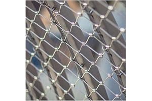 DTVEW 304 Malla de Cuerda de Acero Inoxidable, Red de Seguridad para Balcón Red de Prevención para Jardín Campo de Fútbol, Personalizable(6cm Mesh,0.8x5m/2.6x16.4ft)