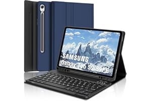 JADEMALL Funda con Teclado para Samsung Galaxy Tab S10 FE/S9 FE 10.9 Pulgadas, Teclado Bluetooth Inalámbrico con Funda Delgado para Samsung Galaxy Tab S10 FE 10.9" 2025/S9 FE 10.9"/S9 11" 2023, Azul Marino