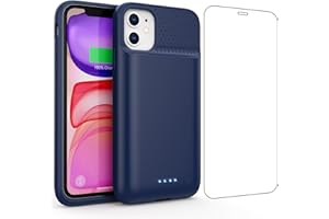 Feob Akkuhülle für iPhone 11/ XR (6,1"), 7500mAh 15W Powerbank Hülle Zusatzakku Akku Case Akku Ladehülle Handyhülle Akku Battery Case Akku Hülle für iPhone 11/ XR (6,1") Charger Case-Blau