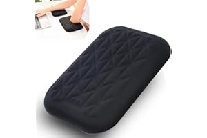 LargeLeaf Repose-poignet et coudière ergonomique pour bureau avec mousse à mémoire de forme et base antidérapante, soulage les douleurs au coude (20 * 14cm, noir, 1)