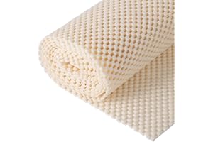 HUAJIAO Multipurpose Non Slip Mat, Cream PVC Anti Slip Rug Pads 50x200cm Anti Slip Rug Underlay Carpet Grip Mat Black Kitchen Drawer Shelf Liner Bathroom Waterproof Floor Mat for Home,Office,Cars(Cream)